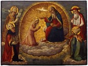 Maria innanzi a Dio Padre, con i quattro Padri della Chiesa