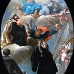 La visione di Santa Gertrude la Grande (di Helfta) con Sant'Agostino e la Trinità