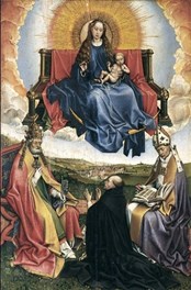Vergine e Bambino in Gloria con i santi Pietro e Agostino, venerati da un patrono