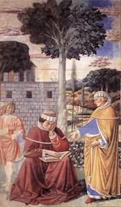 Scena 9. Agostino legge la lettera di San Paolo ai Romani e si converte