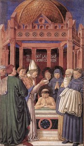 Scena 10. Il Battesimo di Agostino
