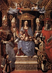 Madonna in trono, Santi Dottori (SS. Ambrogio, Gregorio Magno, Agostino e Girolamo) e donatori