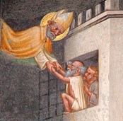 Scena 25. Sant'Agostino libera i prigionieri a Pavia