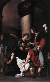 Agostino lava i piedi al Cristo