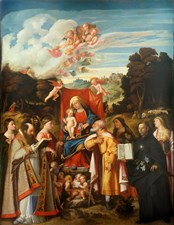 Madonna in trono, angeli e santi