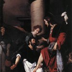 Agostino lava i piedi al Cristo